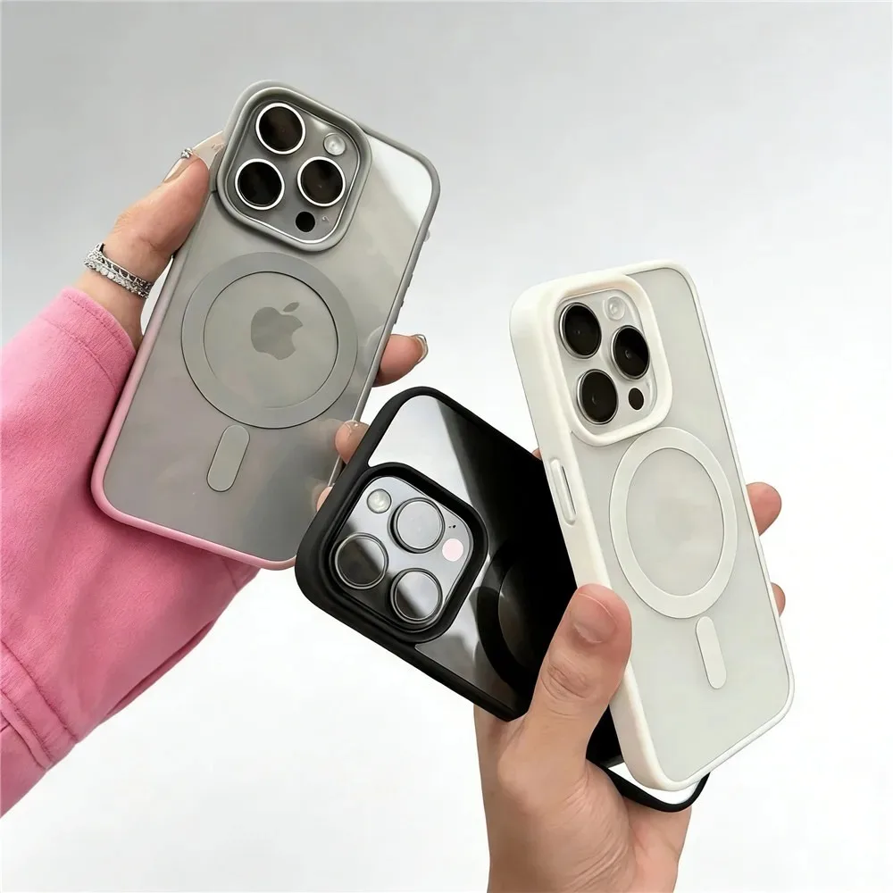 

Прозрачный магнитный чехол для беспроводной зарядки MagSafe для iPhone 17 16 15 14 13 Air Pro Max Plus 16E, ударопрочный, из поликарбоната