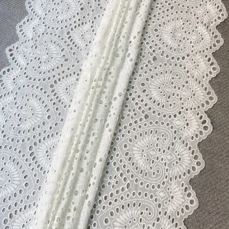 3/5/10yard Allover Off White Broderie Anglaise Embroidery Eyelet Cotton Lace Fabric for Wedding Dress By the Yard