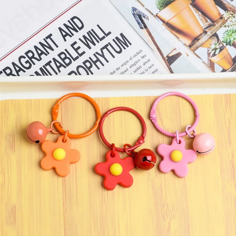 Floral Pendant Keychain Eye-catching Flower Bells Key Decoration Great Addition to Your Accessories Gift for All Genders