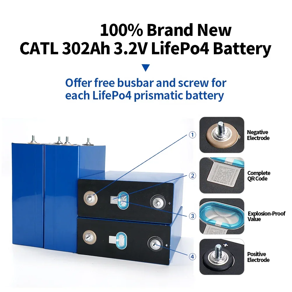 

High quality EU USA warehouse CATL 3.2V 320Ah 302Ah Grade A 310ah lifepo4 battery DDP Shipping lifepo4 3.2v 280ah