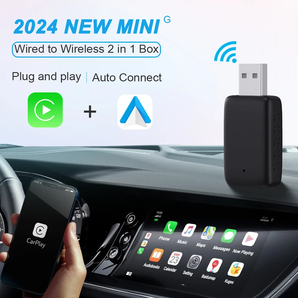 XUDA Wireless Carplay อะแดปเตอร์ Android Auto Smart Dongle 2in1 สําหรับ Audi A3 A4 A5 A6 A7 A8 Q3 Q4 Q5 Q6 Q7 Q8 S4 S5 S6 RS4 RS5 RS6