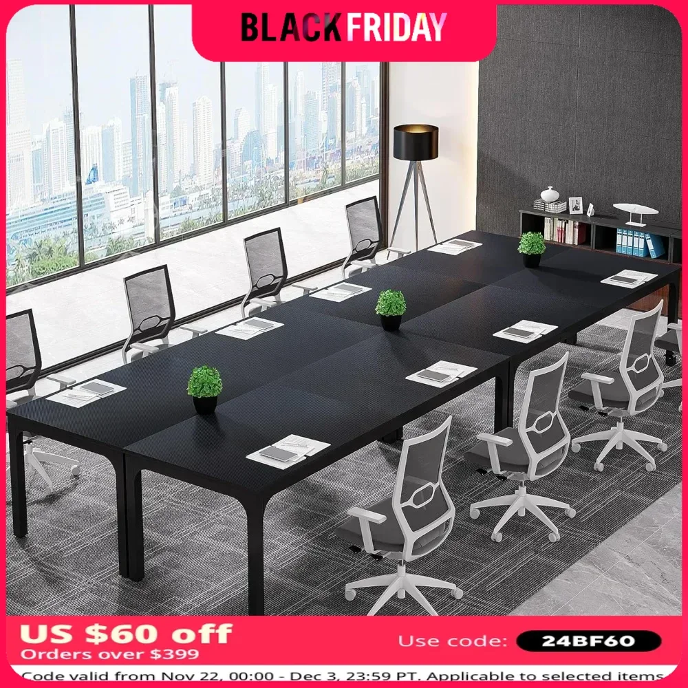 78.74-Inch Conference Table Set of 4,13FT Conference Room Table,Large Rectangle Meeting Seminar Table Set for 12-16 Person