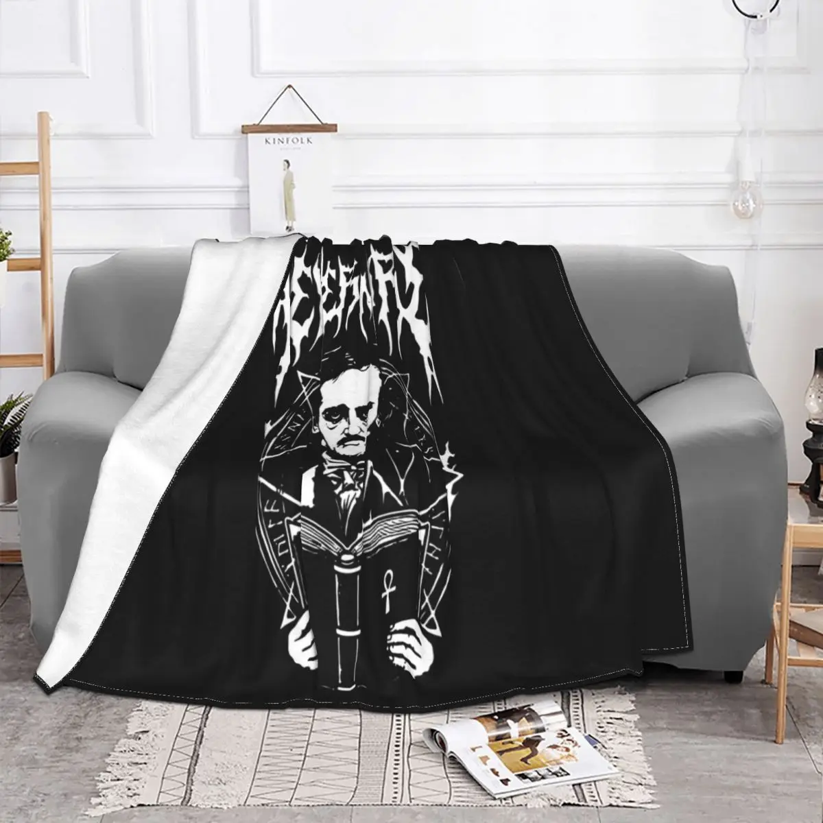 Nevermore Edgar Allan Baseball Poe Hats Cartoon Farmhouse Vintage Straight Cool Swag New Design Oversize Style Throw Blanket