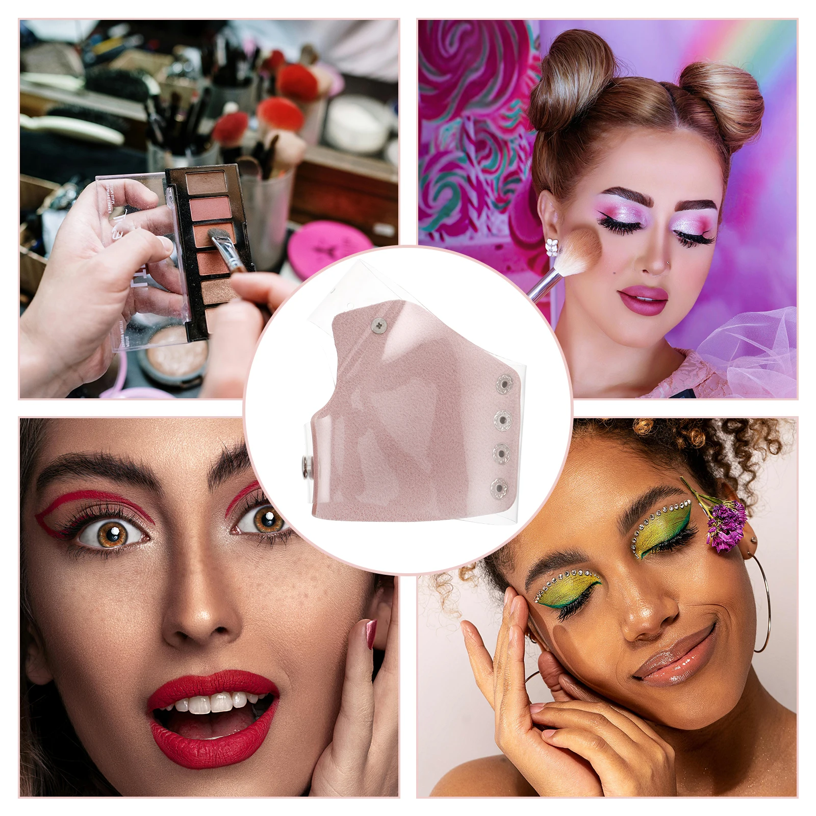 

Makeup Mixing Palette Transparent Hand Tray for Makeup Lovers and Professionals Practical PU Material Versatile Plate