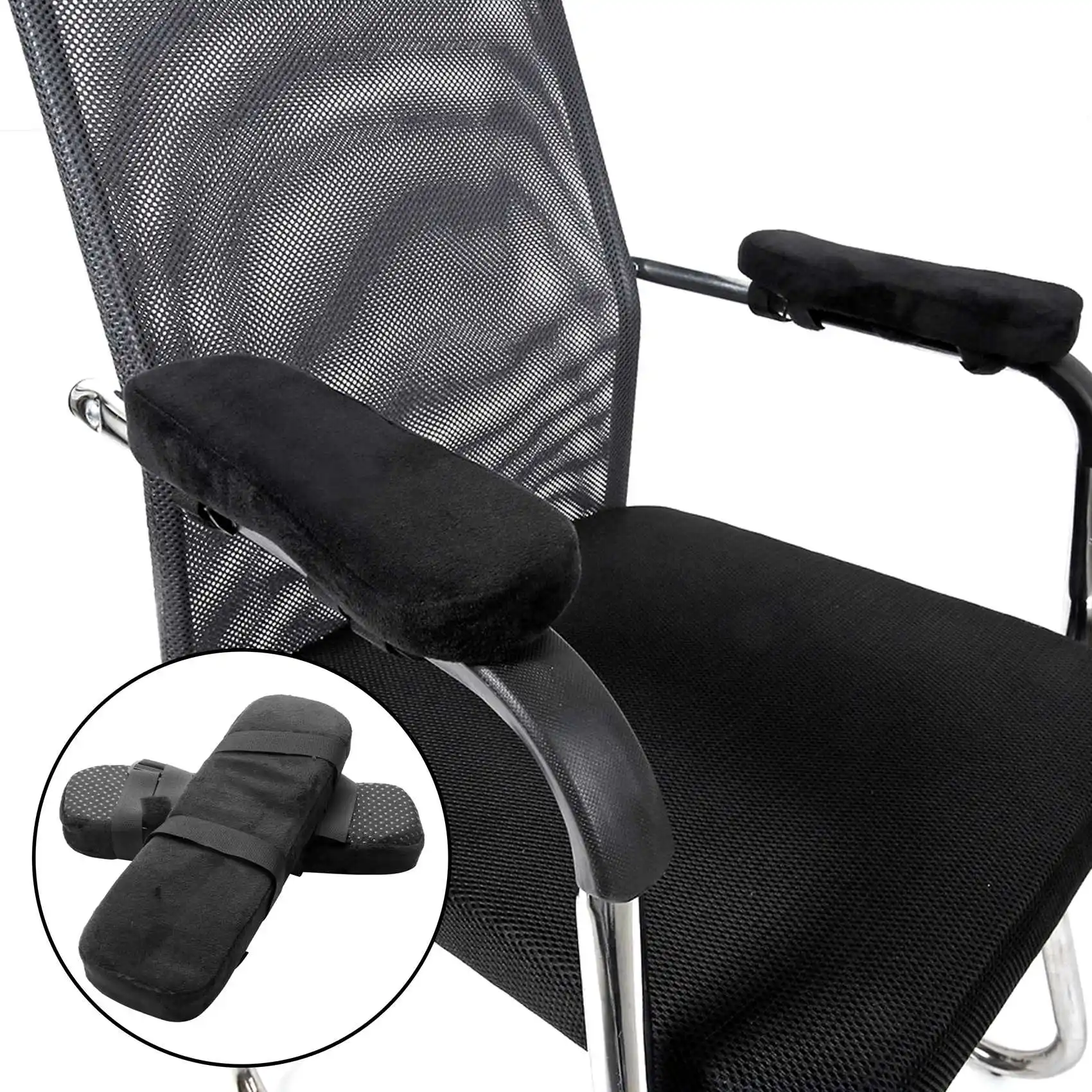 NOCM 2Pcs Chair Armrest Pads Ultra-Soft Memory Foam Elbow Pillow Support Universal Fit For Home Or Office Chair For Elbow Relief