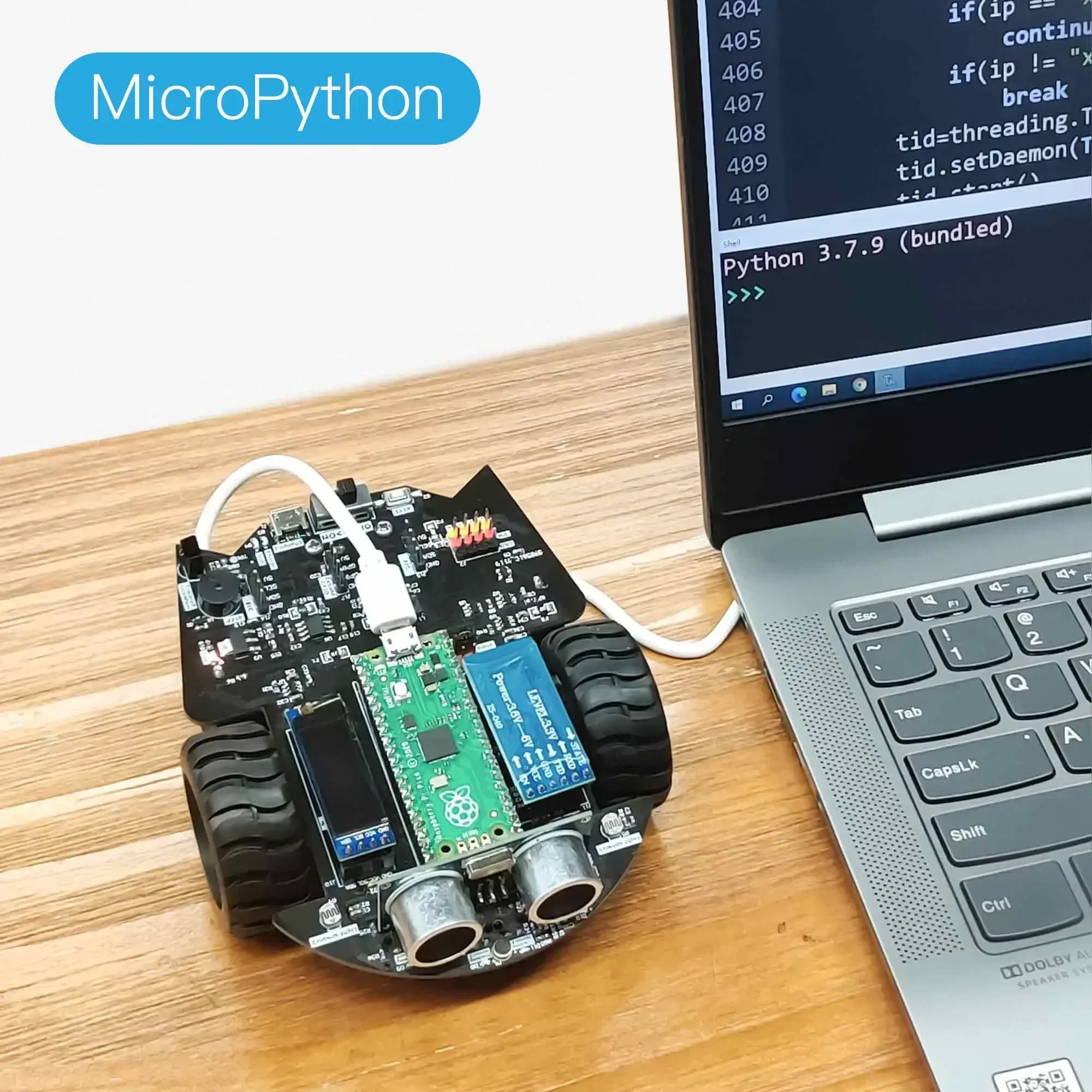 Yahboom Raspberry Pi Pico Robot Car Kit Open Source MicroPython Programming Support APP Control Tracking Include Battery