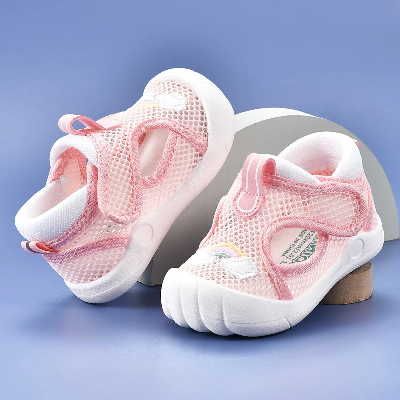 0-1-2Y Baby Non-Skid Soft Sole Summer Mesh Breathable Toddler Shoes Baby Boys Girls Sandals Lightweight Shoes Prewalker