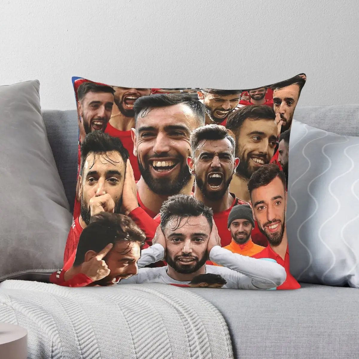 Bruno Fernandes Square Pillowcase Polyester Linen Velvet Pattern Zip Decorative Car Cushion Cover
