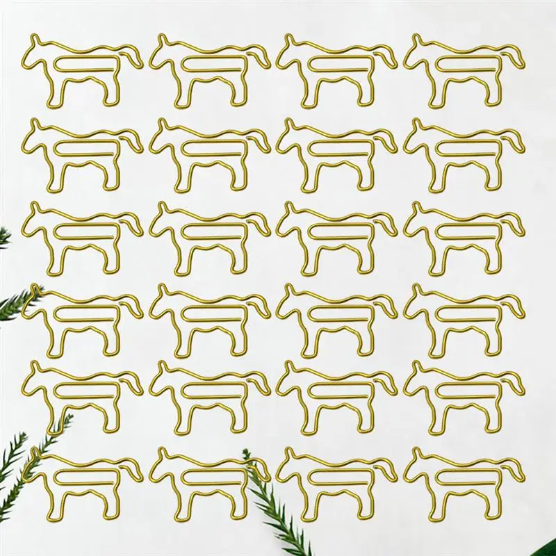 Imagem -06 - Cavalo Dourado em Forma de Grampos de Papel Marcadores de Papel Agulhas Grampo de Papel Adorável Paperclips para Escritório em Casa Escola Suprimentos 30 50 Peças