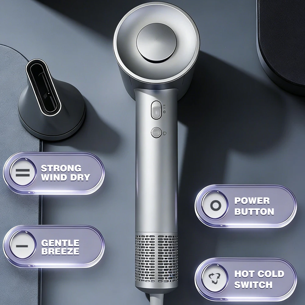 Fast Delivery Brushless Motor High Speed Hair Dryer with 1600W High Power for Household Use