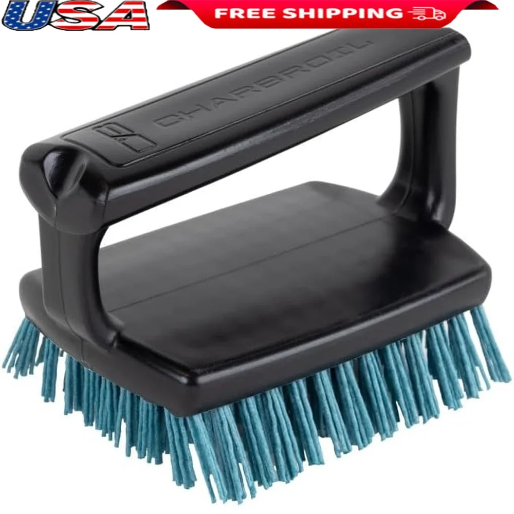 

Handheld Grill Brush Durable Nylon Bristles Safe All Grill Types Grit Infused Cleaning Tool High Visibility Cleaning Accessory