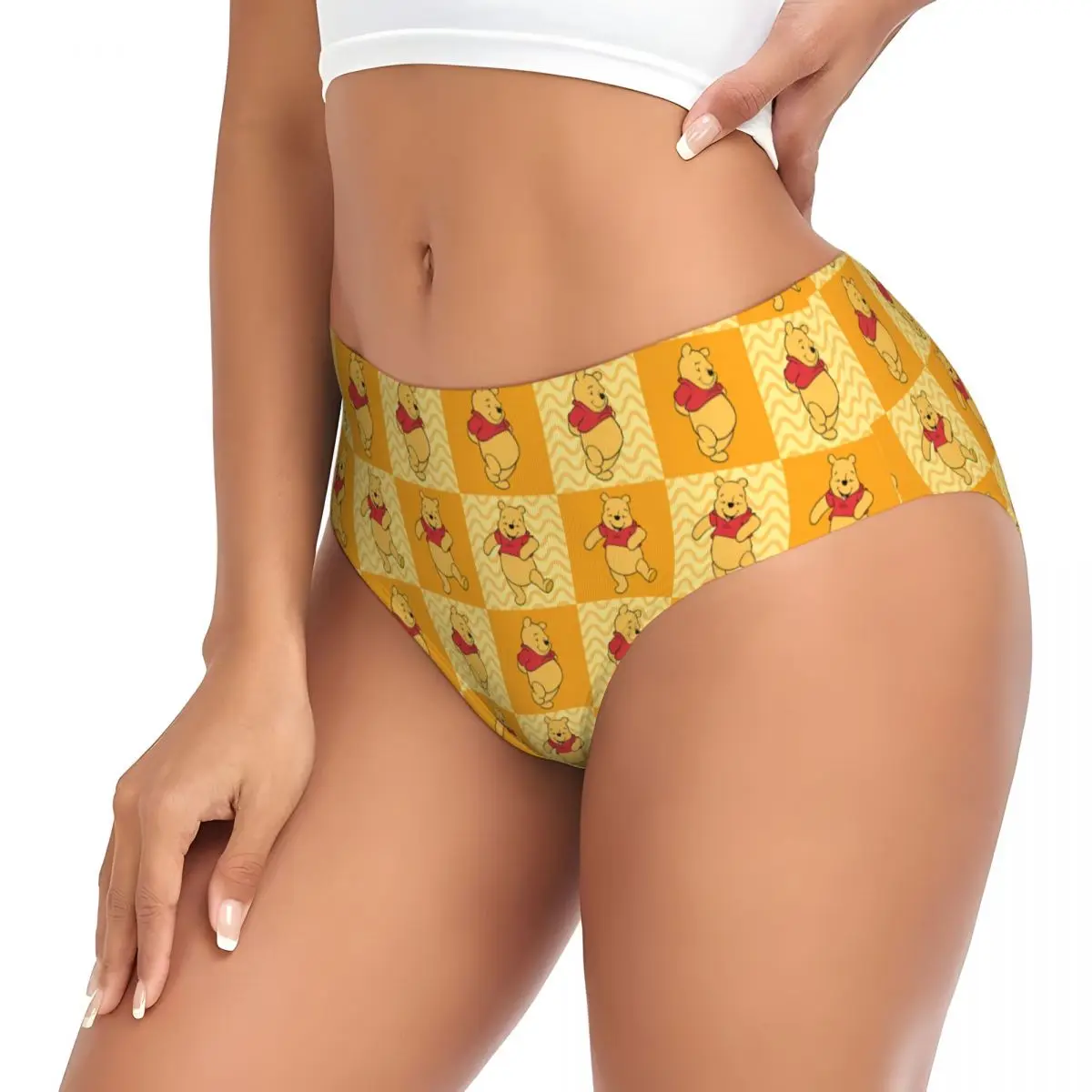 Ropa interior cómoda personalizada de las mujeres de las bragas breves del collage del oso de Winnie Pooh