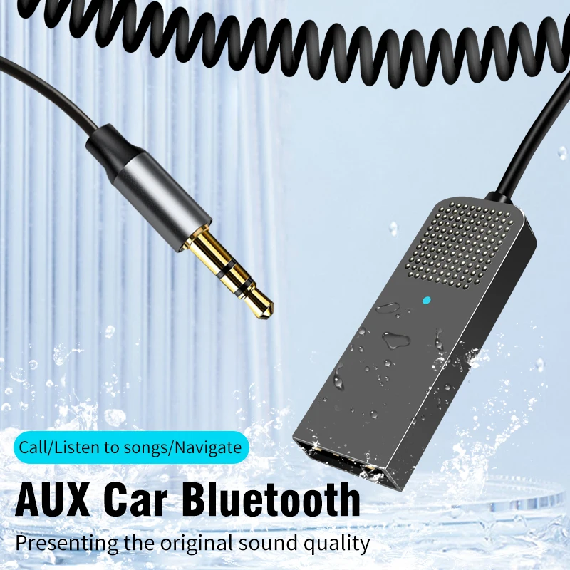 무선 블루투스 5.4 오디오 리시버 동글 USB - 3.5mm AUX 잭 차량용 오디오 핸즈프리 키트 (차량용 리시버 BT 송신, 마이크 포함) 썸네일 2