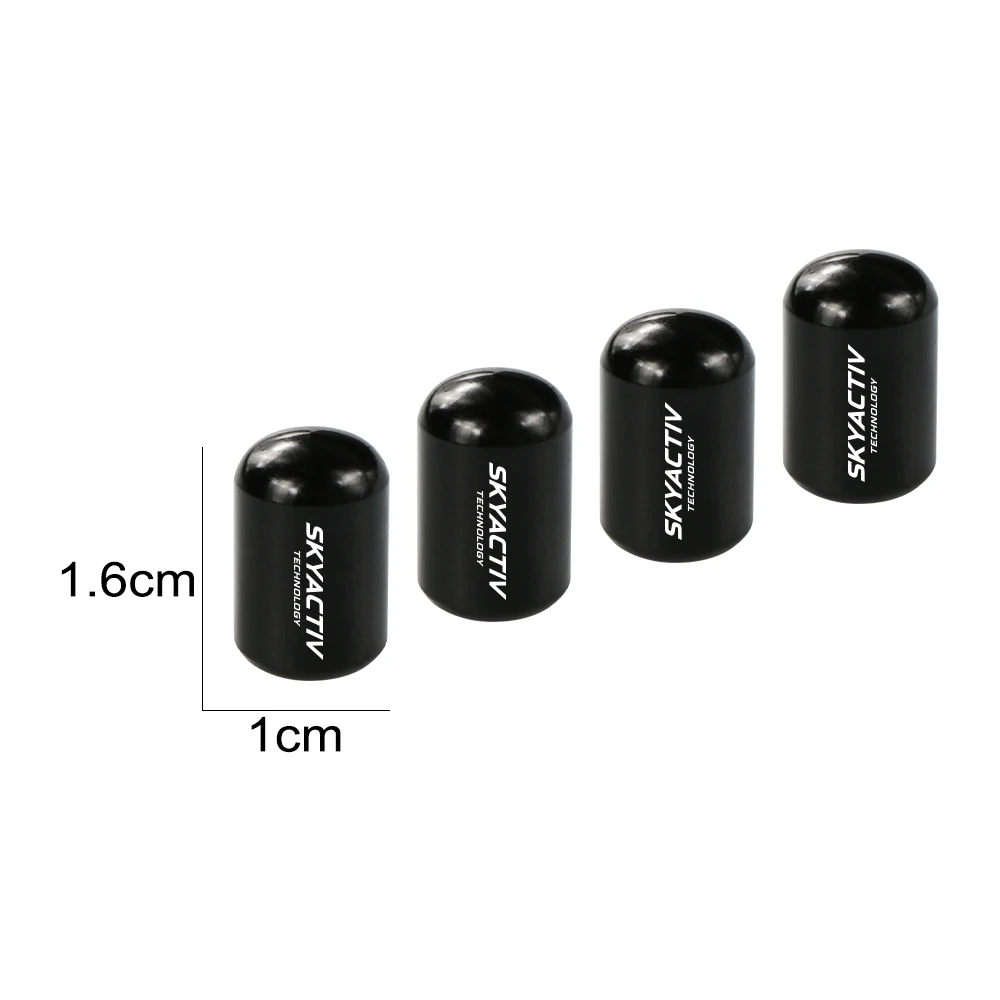 4PCS Tire Valve Caps Car Wheel Hub Dust-proof Accessories For Mazda 3 Bk 6 Gg Gh Gj CX3 CX5 CX30 CX7 CX8 CX9 MX5 RX8 Skyactive