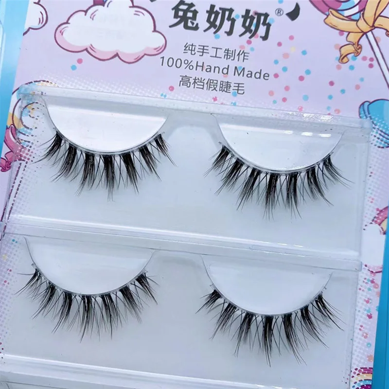 3 Pairs  Of Makeup Thick False Eyelashes Single Cluster Segmented Little Devil EyelashExtension Supplies