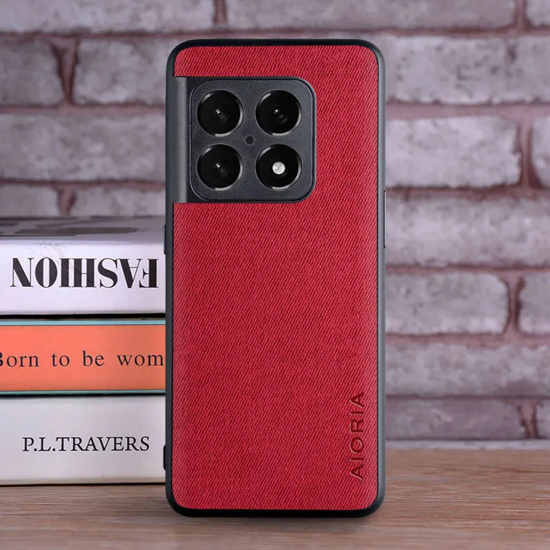 Case for Oneplus 10 Pro 10T Luxury textile Leather skin soft TPU hard phone cover for oneplus 10 pro case