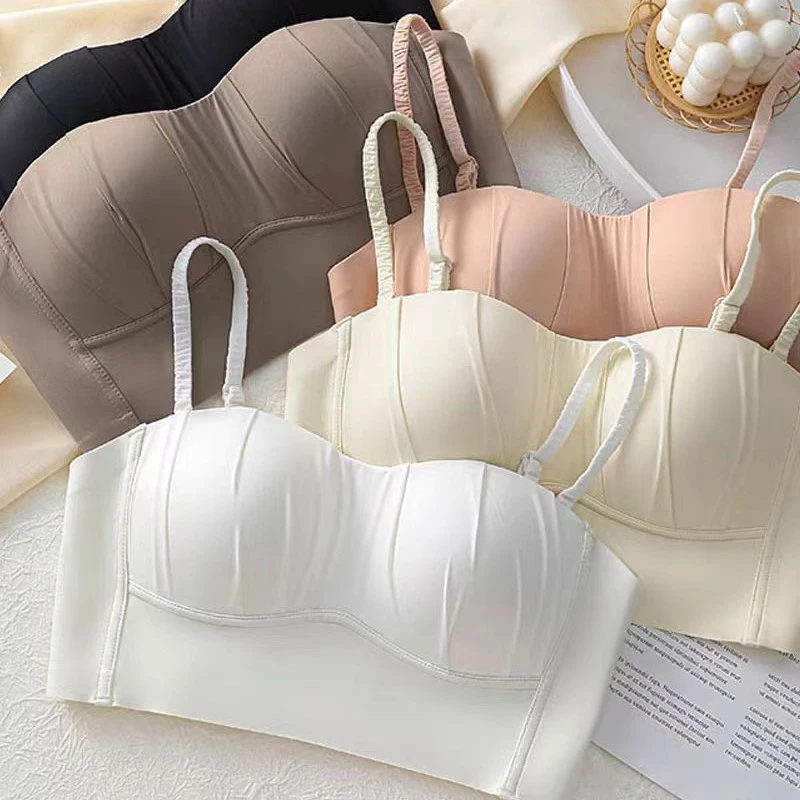 The New One-piece Seamless Bra For Women's Small Breasts With Large Push-up Display And Anti-sag Non-underwire Breathable Bra