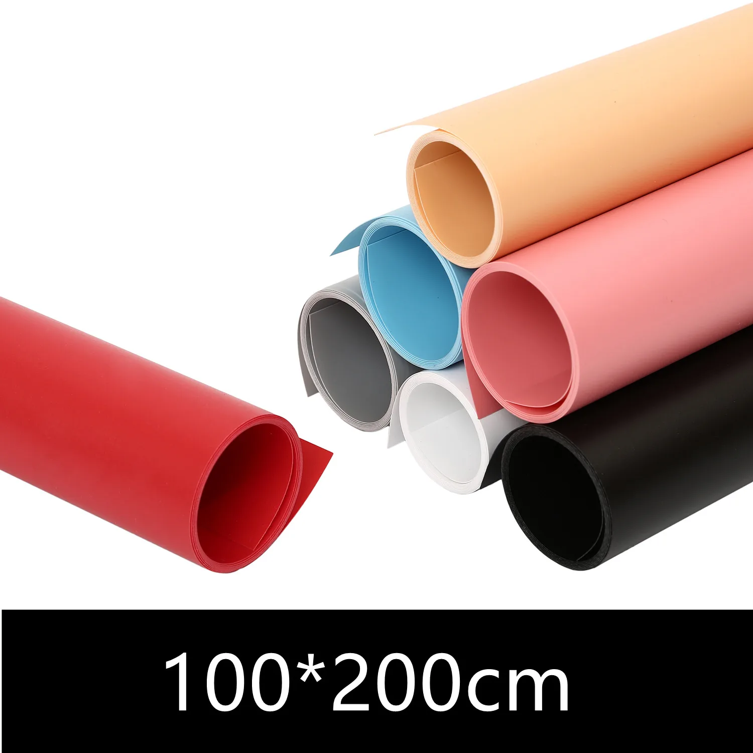 PVC 소재 주름 방지 배경, 사진 스튜디오 사진 배경 장비, 화이트 블랙 그레이, 100x200cm