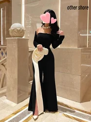 Other Shore Elegant Vintage Sweet Simple Black Satin Flower Boat Neck Customize Formal Occasion Prom Dress Evening Party Gowns