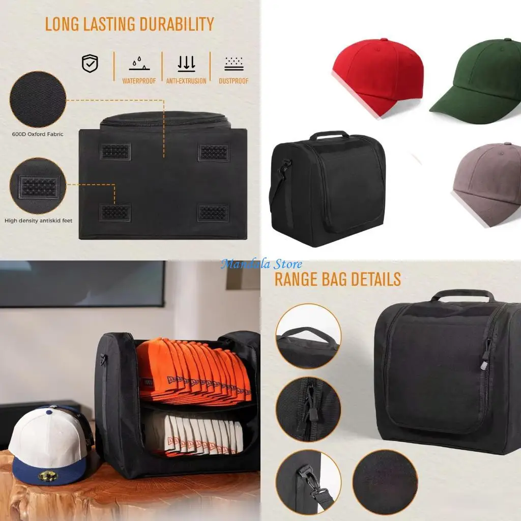 

U2JC Protective Multi Layer Baseball Caps Holder Carrying Case Waterproof Polyester Fabric Bag Large Capacity Hat