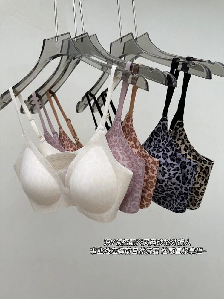 

Бюстгальтер BANERDANNI WILD с V-образным вырезом! Холтер с леопардовым принтом 4x2, французская сетка, бесшовный подъемник без косточек | Сексуальное сборное нижнее белье S-XL 50K+