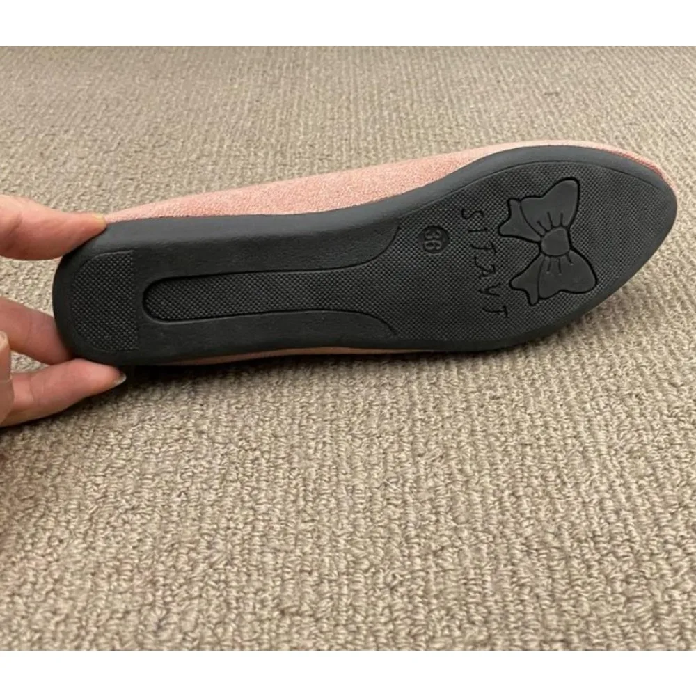 Fashion new coat Solid color large light mouth women's suede comfortable flat shoes women's Zapatos De Mujer lus size 35-42