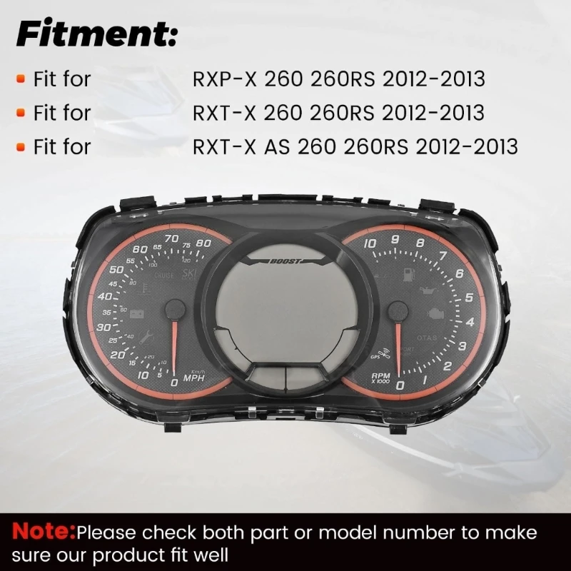Direct Fit Speedometer Cluster Replacements 278002716 LCD Display Cluster Easy to Use for 2012-2013 Watercraft Models