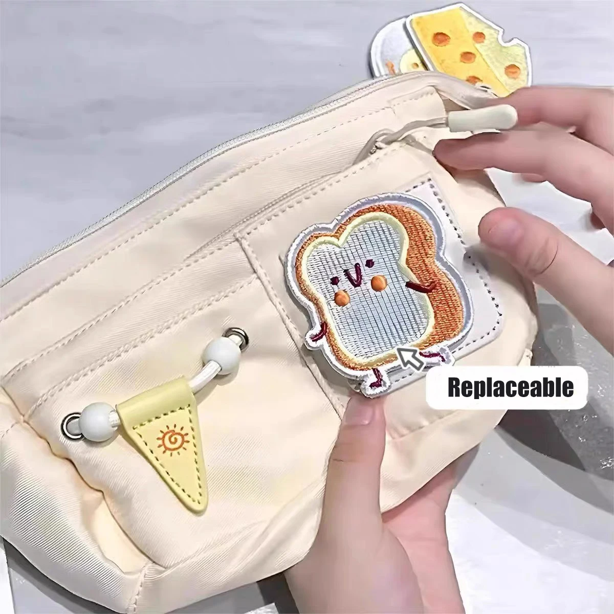 Bolsa de almacenamiento de lápices de queso y mantequilla, estuche de bolígrafo de dibujos animados, bolsa de bolígrafo multifunción de gran capacidad, bolsa de papelería para estudiantes, regalo para niños