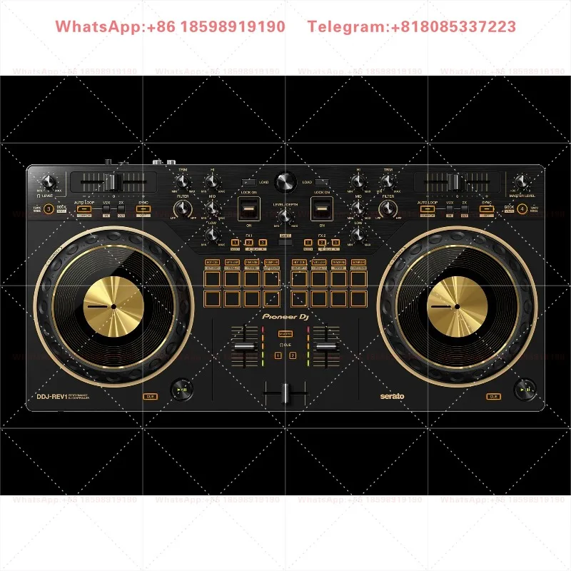 DDJ-REV1 2-Channel DJ Controller Beginner Scratch DJ Machine with Large Jog Wheels & Serato DJ Lite