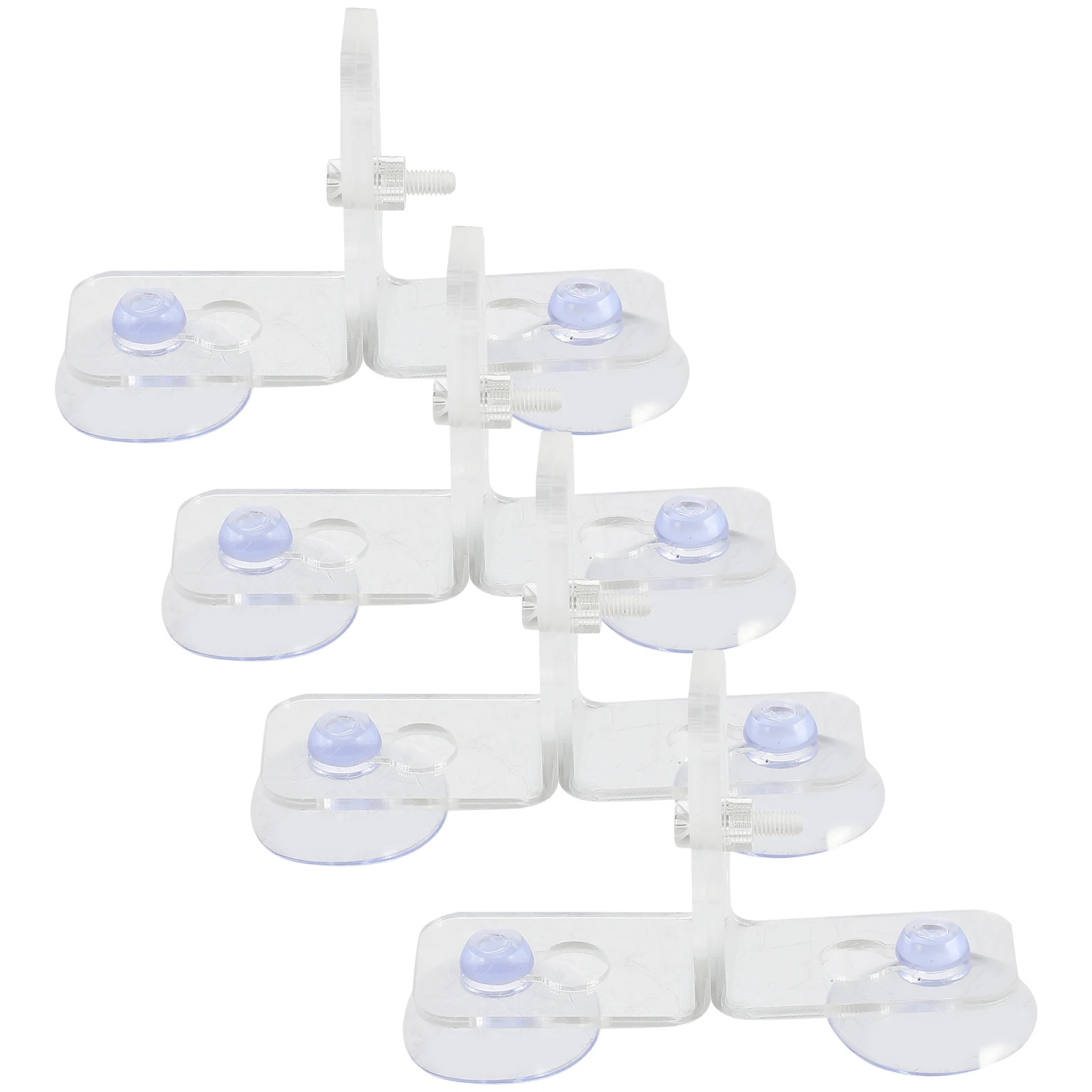

4 set 4 Sets Fish Tank Divider Clips Acrylic Partition Boards Fixing Isolator Filter Transparent Multi Hole Design Safe Durable