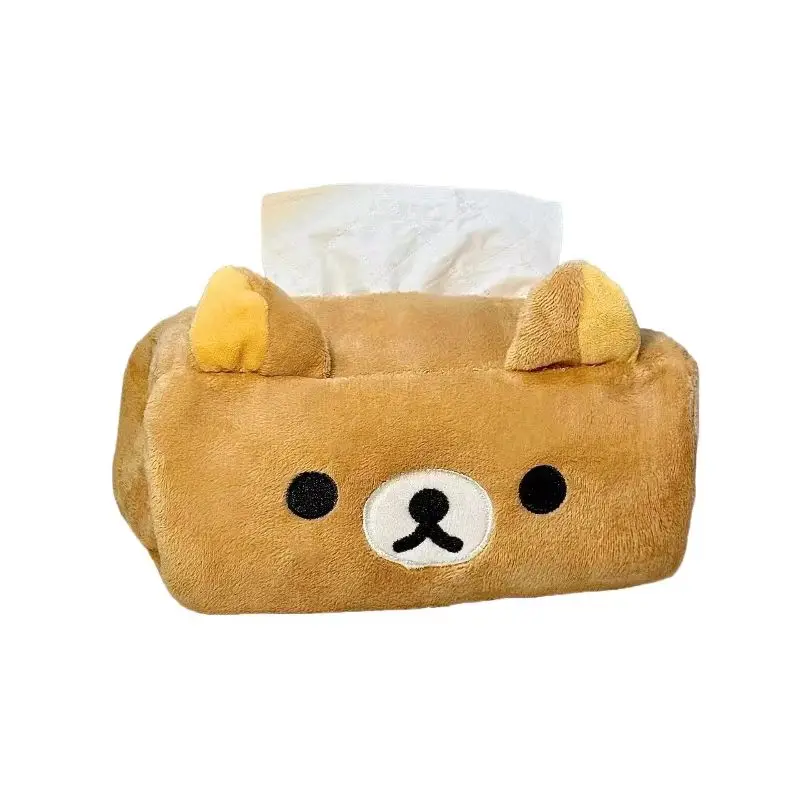 Cartoon Cute Rilakkuma Bear Plush Tissue Box Holder Easy Pull Paper Towel Organizer Storage For Girl Home Decoration Toys Gifts - view 5