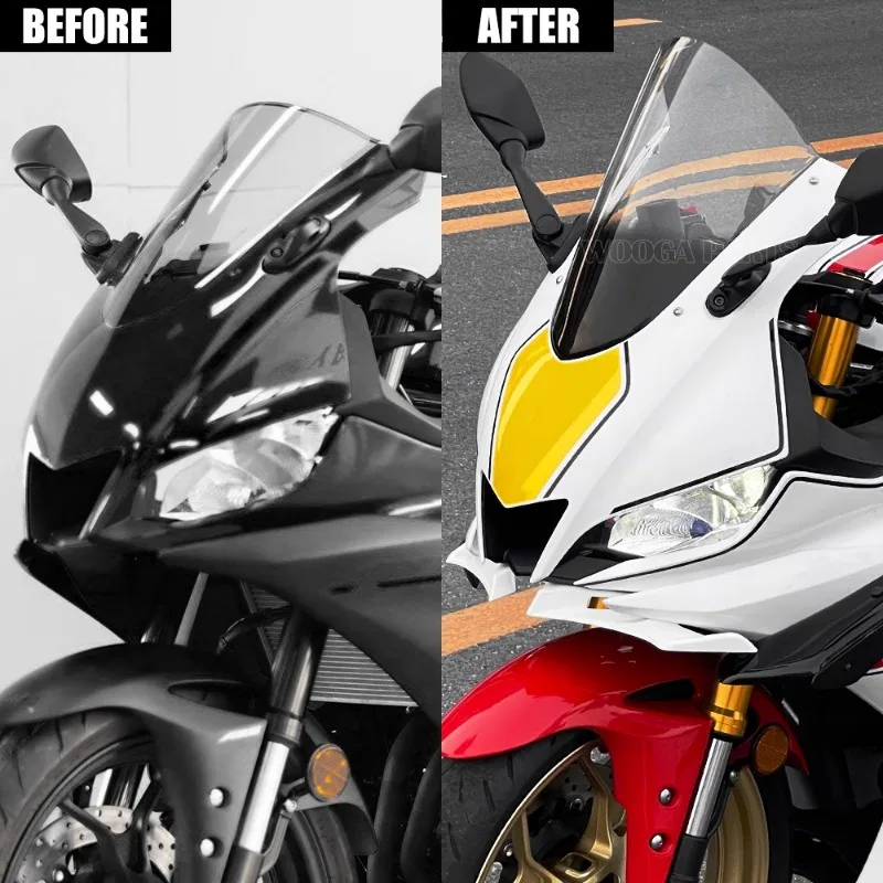 Motorcycle Windshield for Yamaha YZF R3 R25 2019-2024 Modified with Elevated Competitive Windshield Track Front Windshield