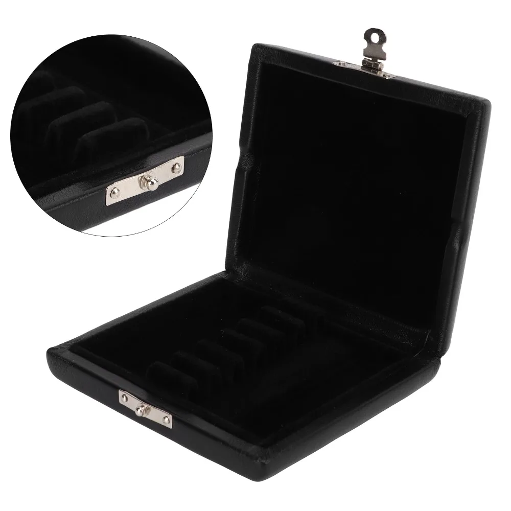 Durable PU Leather+Wood Reed Storage Box 6 Slots Design Black Color Oboe Reed Box Reed Case Holder For Oboe Players