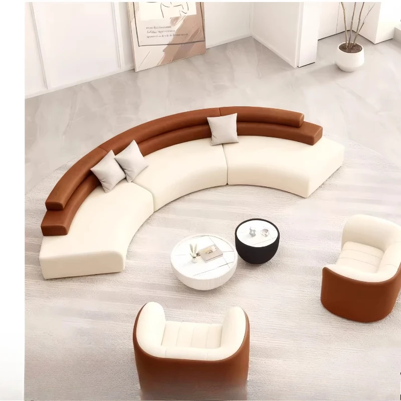 Semi-circular arc special-shaped sand reception sofa for meeting guests