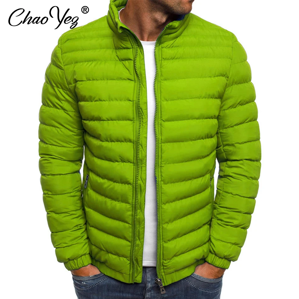 Men Jacket Autumn Zipper Coat Down Sports Jacket Casual Trendy Menswear Windproof Stand Collar Outwear Male Thin Cotton Tops New