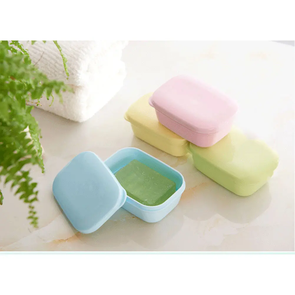 

4Pcs Modern Soap Case 2-Tier Drainable Soap Box with Lid Allows Air Drying Enhances Longevity for Bathroom Kitchen Sink Travel