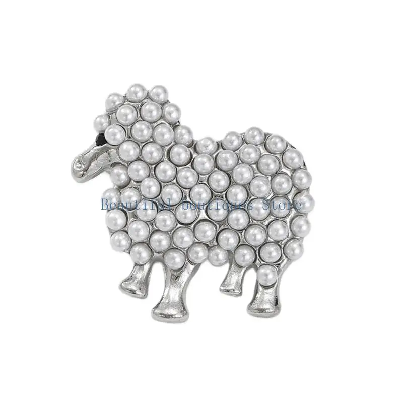 U4LF Animal Brooch Pin with Sheep Shape Detail, 3 cm Zinc Alloy Lapel Accent for Coats, Jackets and Outfit Styling Use