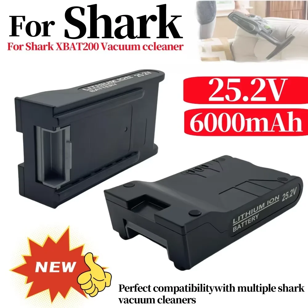 

6000mAH 25.2V lithium-ion vacuum cleaner battery, For Shark XBAT200 ION Rocket IONFlex and IONFlex Cordless Vacuums Batter