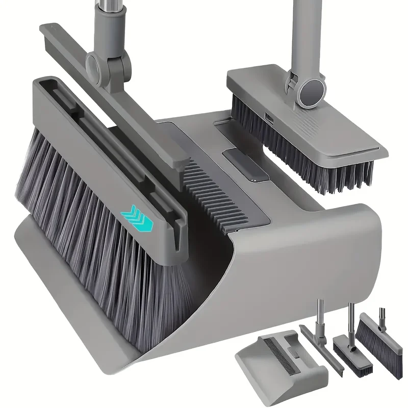 [مجموعة أربعة في واحد لتوفير المساحة] مجموعة مكنسة مطورة - أداة التنظيف المنزلية والتجارية