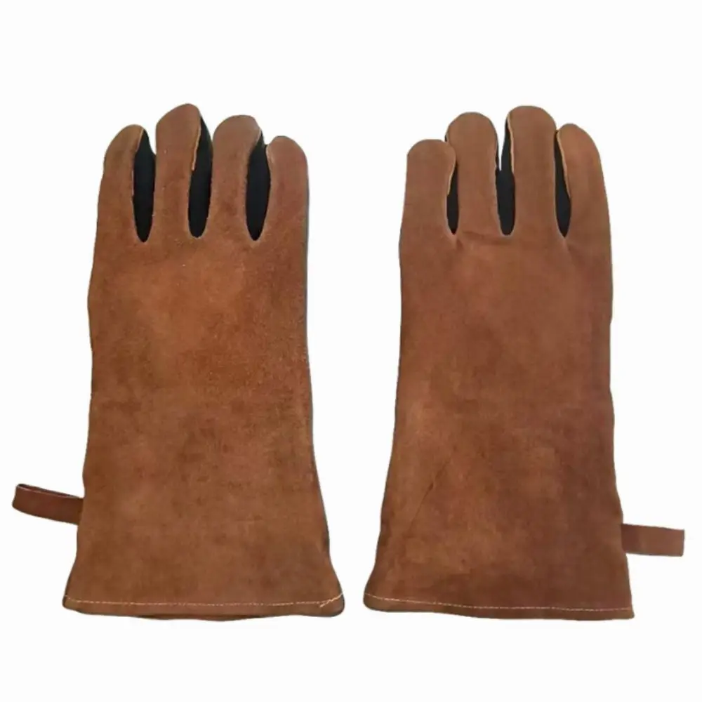 Heat-Resistant Electric Welding Gloves Wear-Resistant Thick Welding Gloves Long-Term Protective Anti-Splash Cowhide Gloves