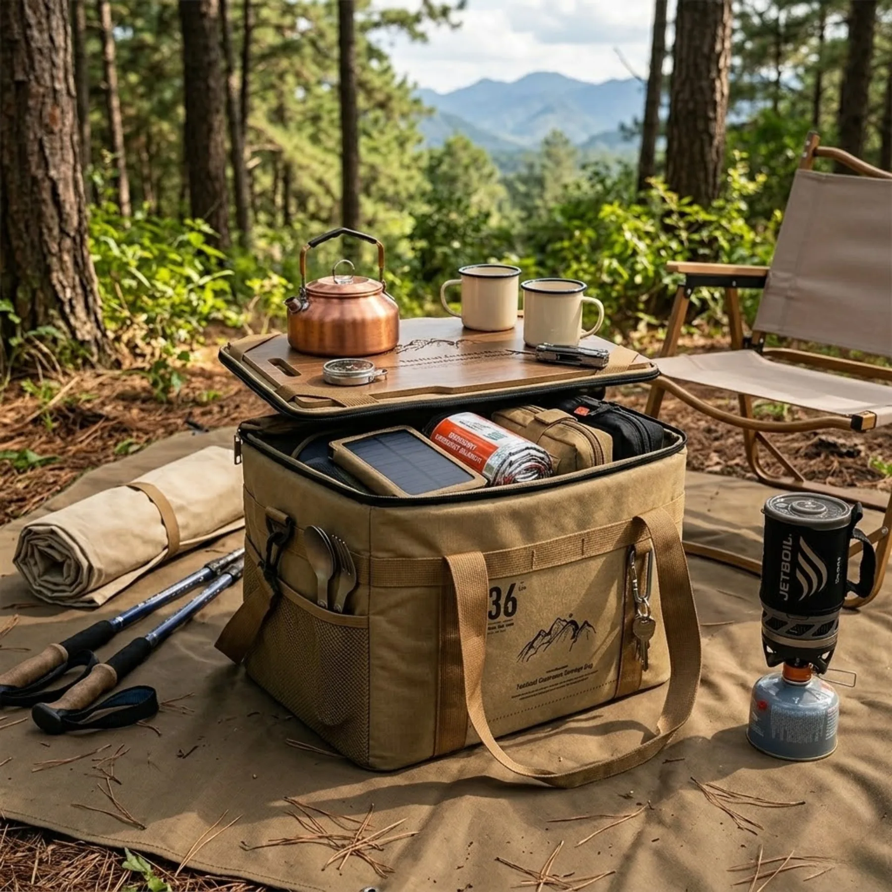 

Oxford Fabric Foldable Tool Bag, Durable Organizer with Side Pocket, Large Space for Camping, Repair and Construction Tools