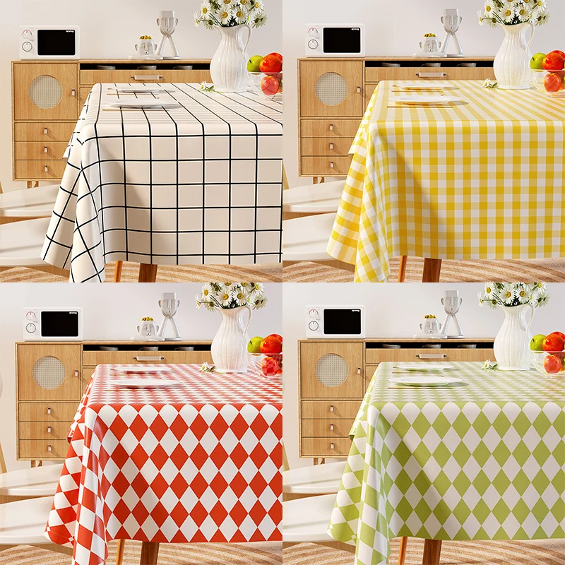Waterproof and Oil-proof PEVA Tablecloth for Home, High-end Feel, Trendy Ins-style Dining Table and Coffee Table Cover