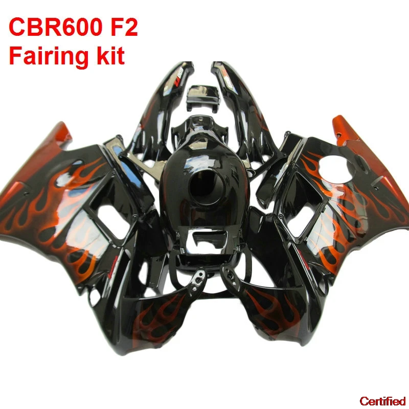 

New Motorcycle Fairings For HONDA CBR600 F2 91 94 1994 ( Red Flame ) Free Custom Glossy Fairing Kit 37
