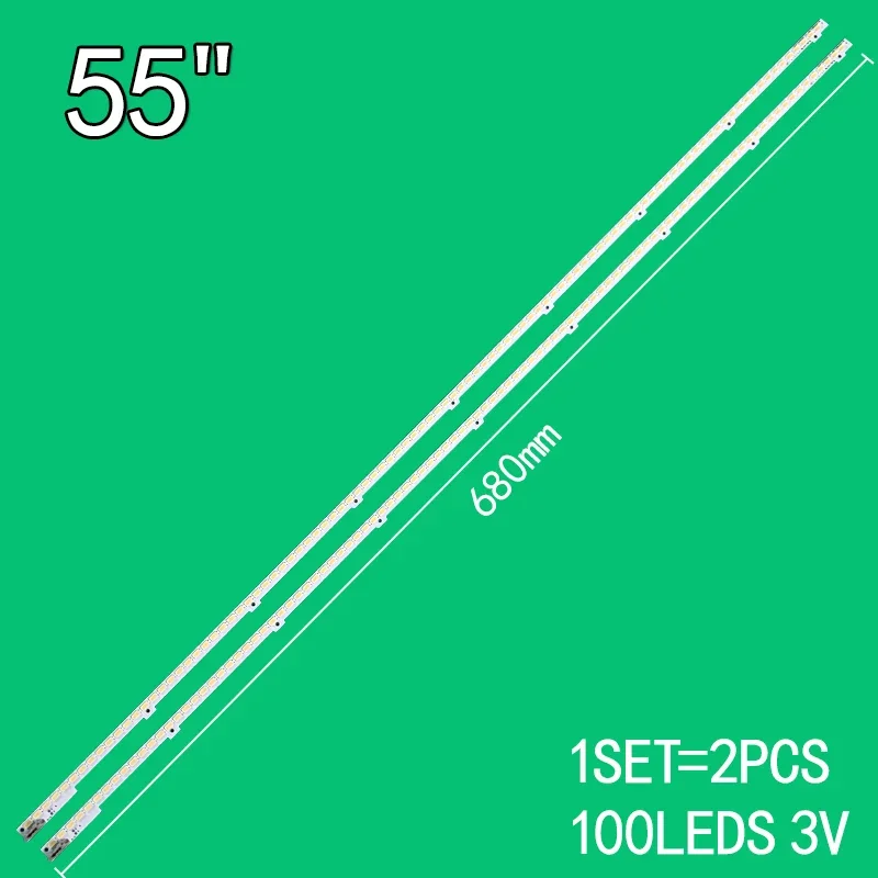 

2PCS 100LEDs 3V For 55" TV 2011SVS55_6.5K_V2_4CH_PV_RIGHT/LEFT100 UA55D6600WJ UA55D7000LJ UA55D6400UJ UA55D6000SJ UA55D6400SJ