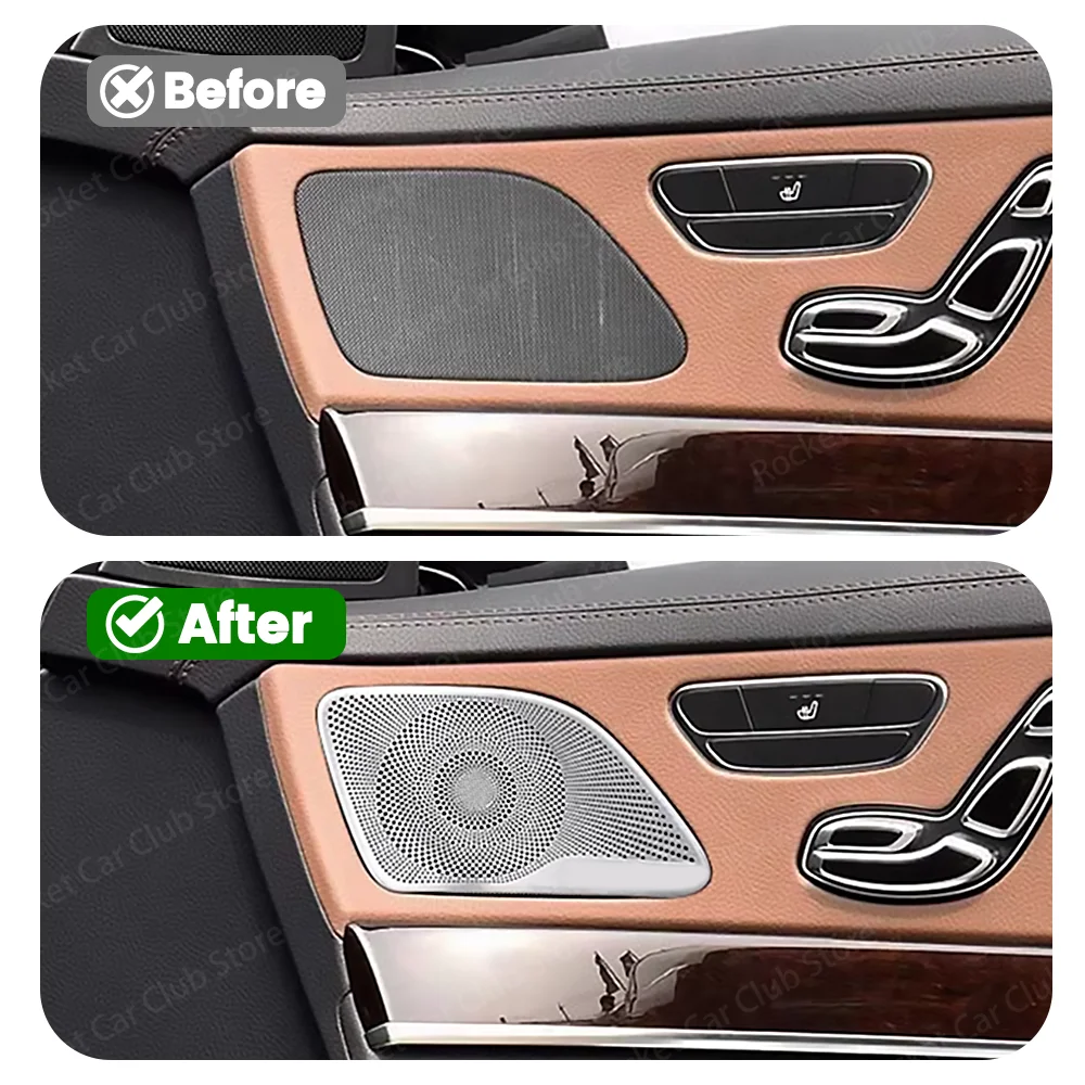 For Mercedes Benz S Class W222 2014-19 Car Door Lnterior Decoration Cover Plate Accessories Non Luminous Mid-Range Speaker