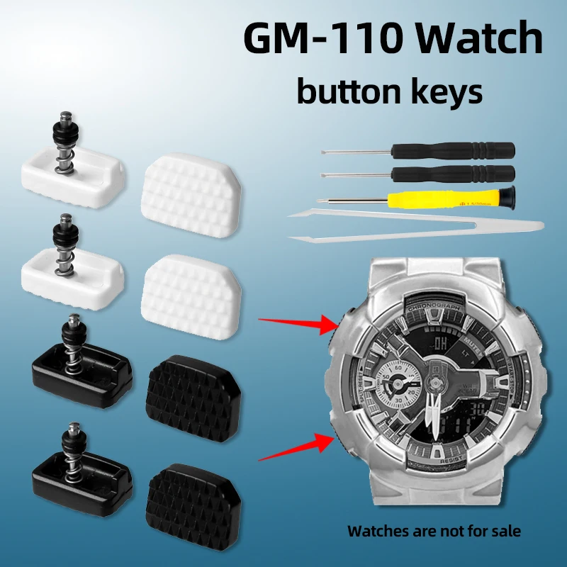 2/4 Uds botón blanco y negro para Casio G-SHOCK funda de botón de dial llave giratoria GM-110 GM110 accesorios de hebilla de dial ‌ Enrollador ‌ /Tallo ‌