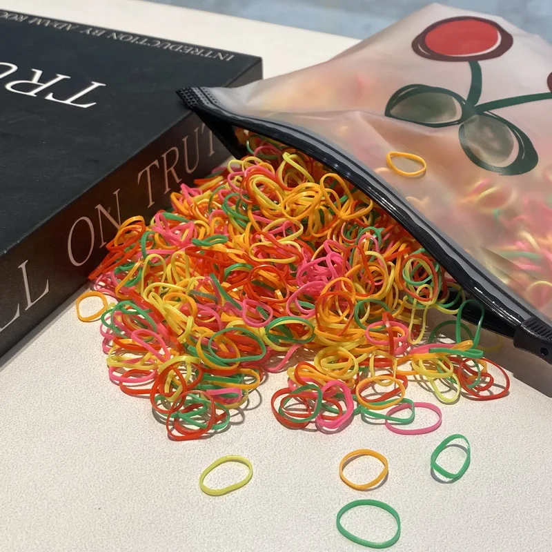 2000 Stück Einweg gummibänder Baby Haar elastische haargummi mädchen Pferdes chwanz Haar gummi Kinder Haarschmuck – Detail 7
