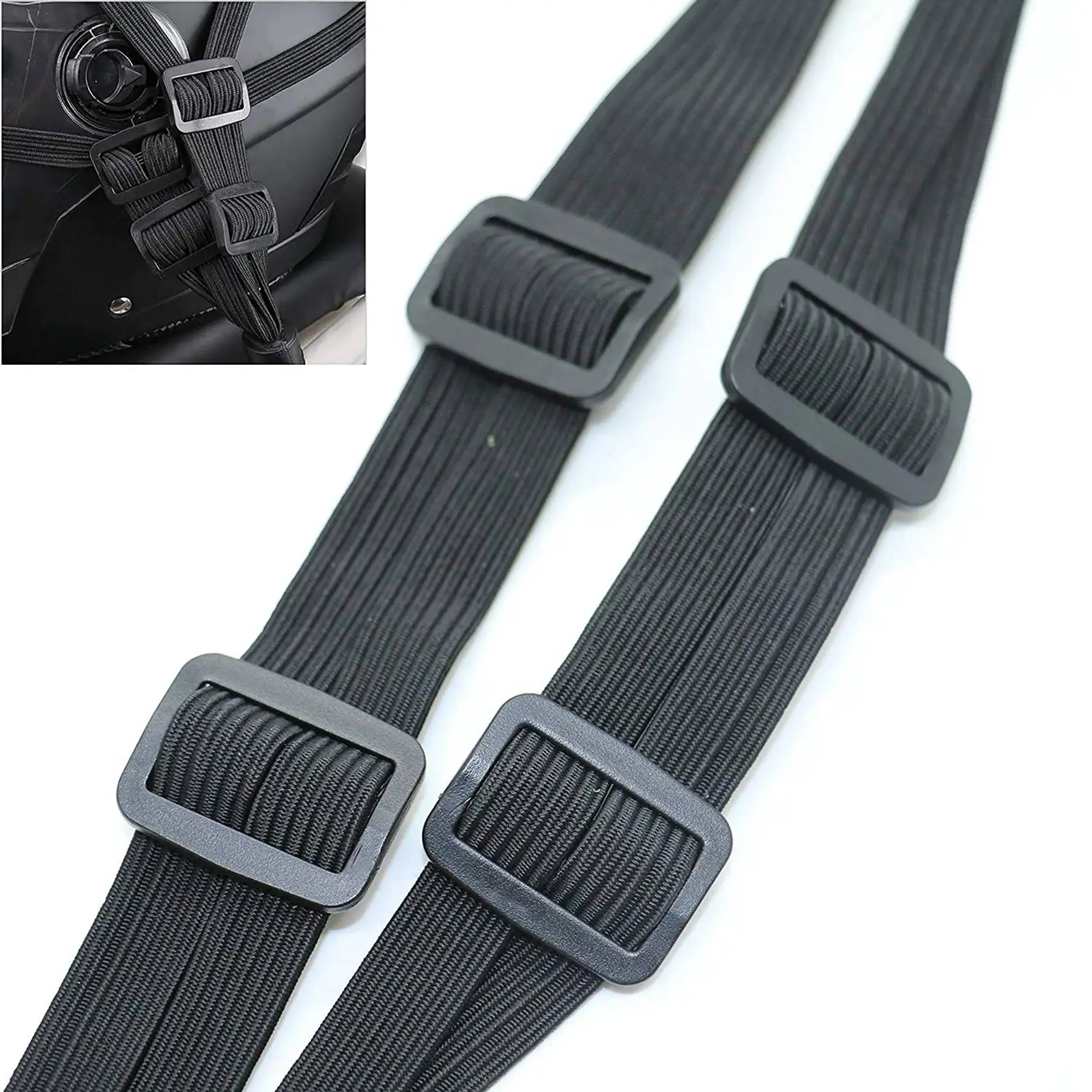 Compact 4X Motorcycle Luggage Rope Sports Tank Net Helmet Bag Sundries Cover Network Tail Frame Helmet Strap 2 Hooks