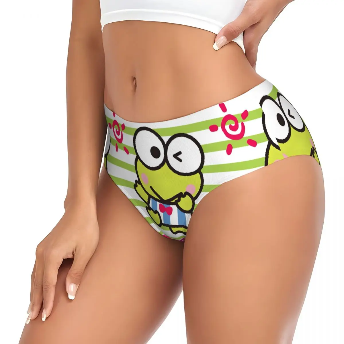 مخصص Keroppi كبير العينين الضفدع الكرتون ملخصات الملابس الداخلية النسائية تنفس تمتد مانغا سراويل