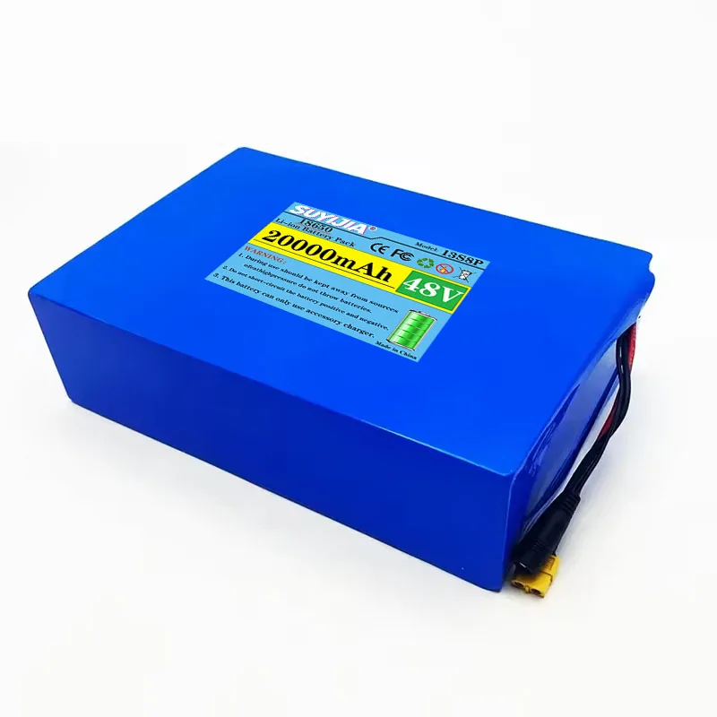 48V 20Ah 20000mAh 18650 13S8P Lithium Battery Pack Large Capacity Suitable for 48V 250-1500W Built-in BMS+54.6V2A Charger